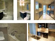 marble bathroom and gourmet kitchen
