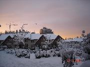 Pretty south-facing view in winter at sunrise
